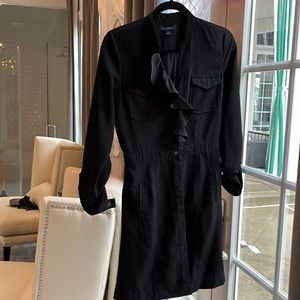 Black silt banana shirt dress
